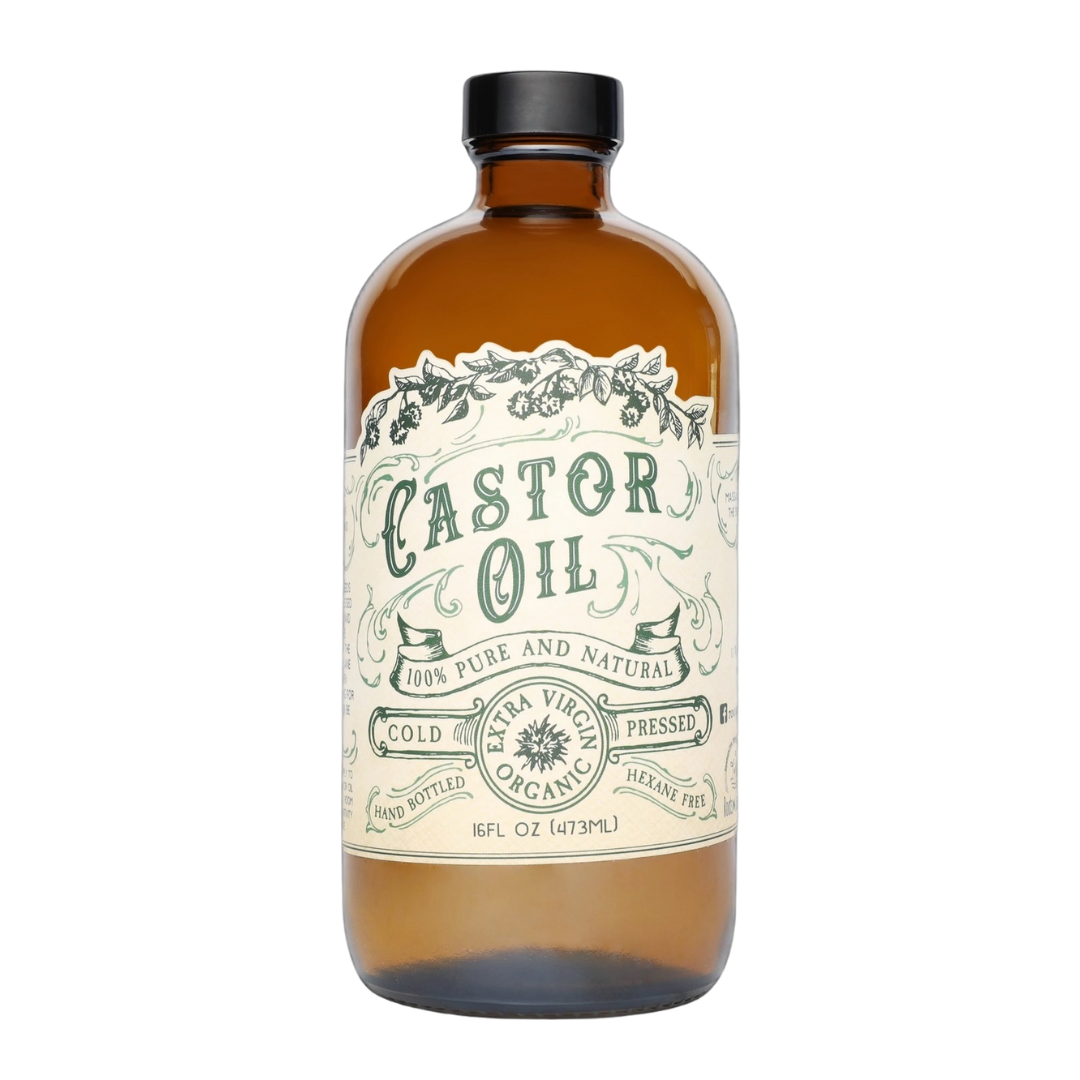 Organic Cold Pressed Castor Oil Hexane Free USA Bottled